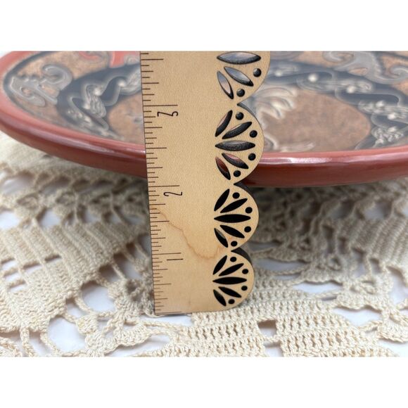 Vintage Handmade Peruvian Terracotta Bowl Decor Mayan Aztec Art - Picture 3 of 6